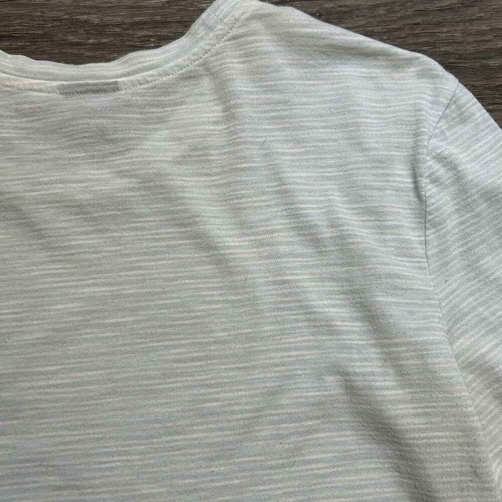 Patagonia Small Mainstay 3/4 Sleeve Top White Blue Stripe Outdoors Hiking Casual - Picture 9 of 9